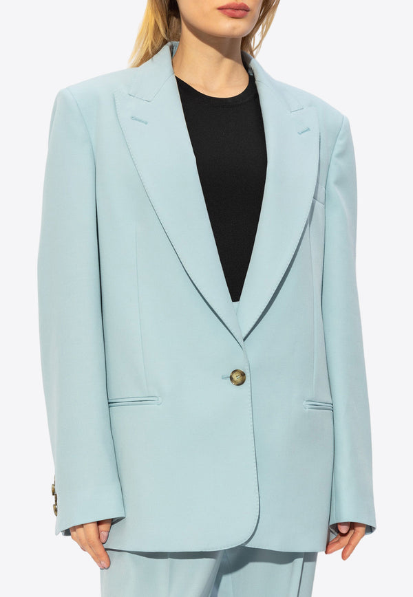 Stella McCartney Single-Breasted Oversized Blazer Blue 650109 3DU655-4700