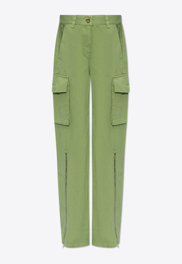 Stella McCartney Straight-Leg Cargo Pants Green 640160 3DU400-3210