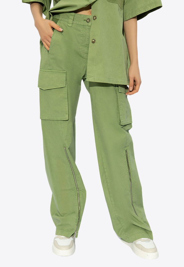 Stella McCartney Straight-Leg Cargo Pants Green 640160 3DU400-3210