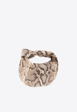 Bottega Veneta Mini Jodie Top Handle Bag in Python Print Leather Roccia 789246 V41F0-8336
