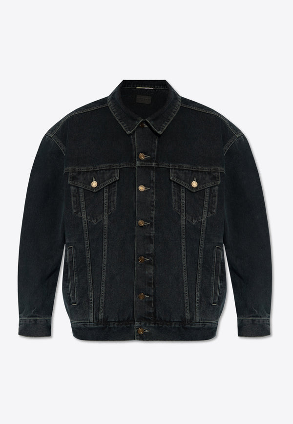 Saint Laurent Classic Vintage Denim Jacket Black 730958 Y07TE-3962