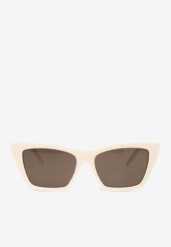 Saint Laurent Mica Squared Cat-Eye Sunglasses Gray 713723 Y9956-9200