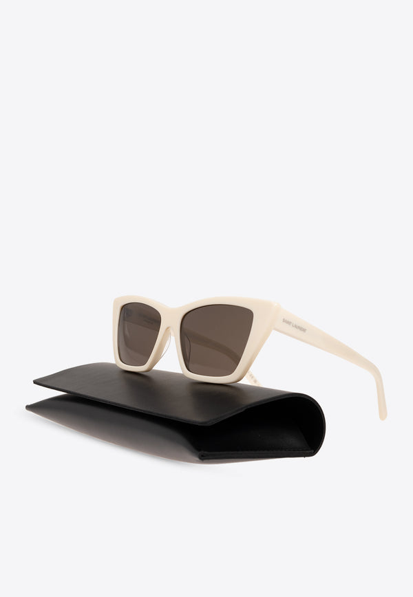 Saint Laurent Mica Squared Cat-Eye Sunglasses Gray 713723 Y9956-9200