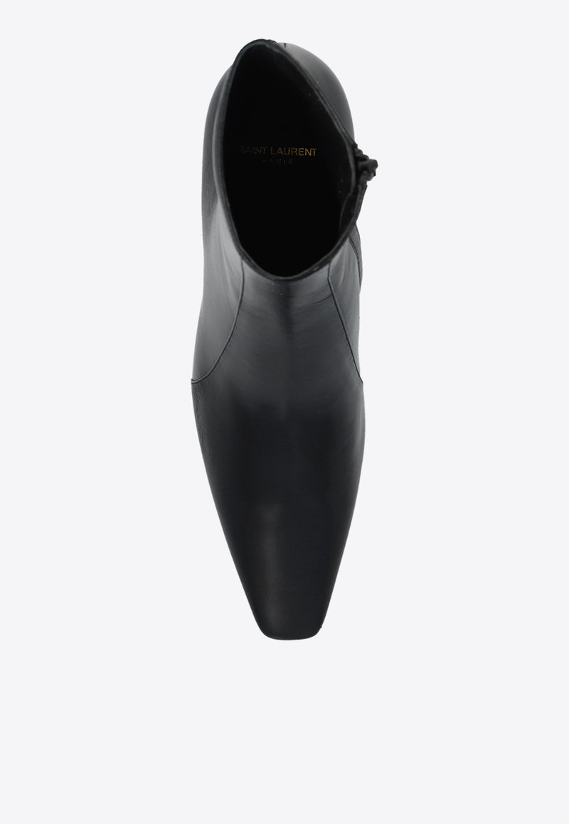 Saint Laurent Rainer Zipped Leather Boots Black 776861 AAC4K-1000