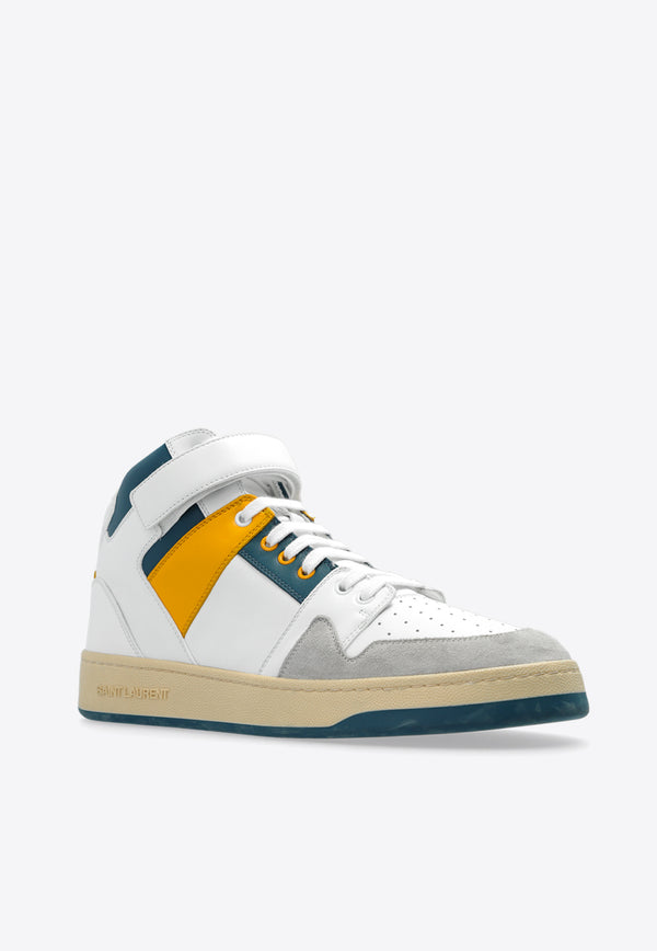 Saint Laurent LAX Leather High-Top Sneakers White 757317 00NAG-9269