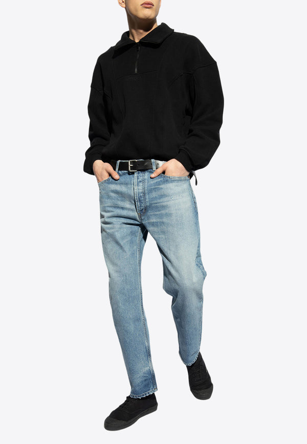 Saint Laurent Stand-Up Collar Sweatshirt Black 750517 Y36SW-1000