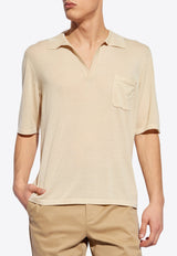 Saint Laurent Cassandre Wool Polo T-shirt Beige 778950 Y75YW-9067