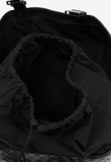 Bottega Veneta Intrecciato Leather Flap Backpack Black 766580 V2HL2-8966