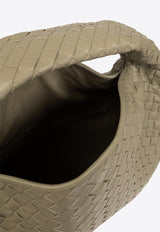 Bottega Veneta Large Hop Intrecciato Leather Shoulder Bag Travertine 763970 V3IV1-2929