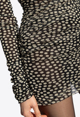 Saint Laurent Polka-Dot Mini Dress Black 781869 Y4I18-1095