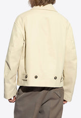 Bottega Veneta Coated Long-Sleeved Jacket Cream 783308 V3YN0-9609