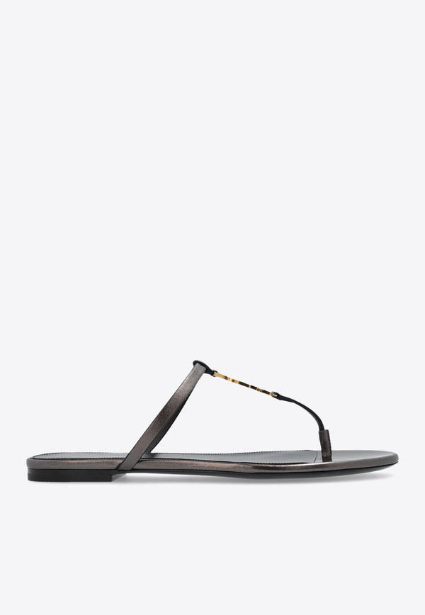 Saint Laurent Cassandra Leather Sandals Brown 776081 0NLDD-2121