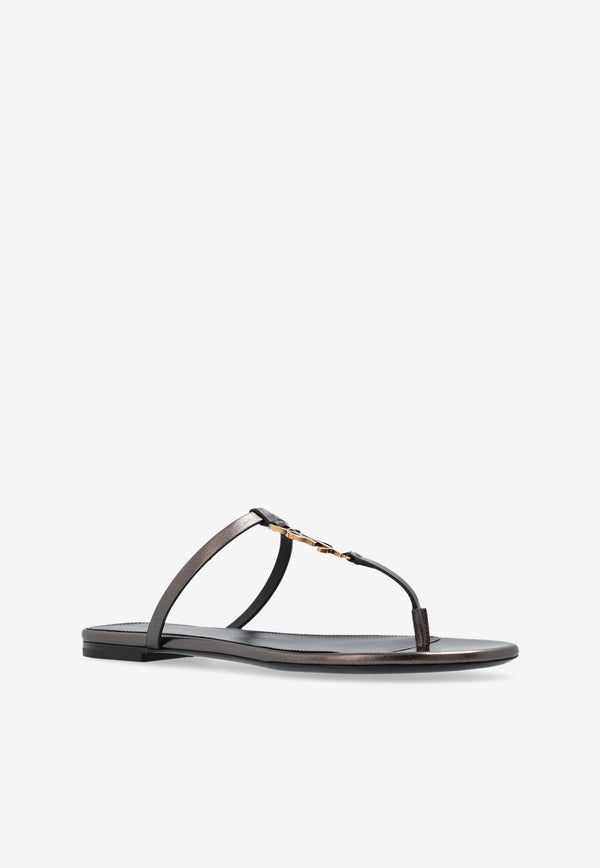 Saint Laurent Cassandra Leather Sandals Brown 776081 0NLDD-2121