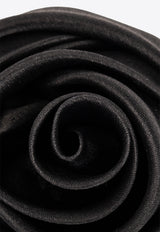 Saint Laurent Rose-Shaped Silk Brooch Black 774141 3YP17-1000