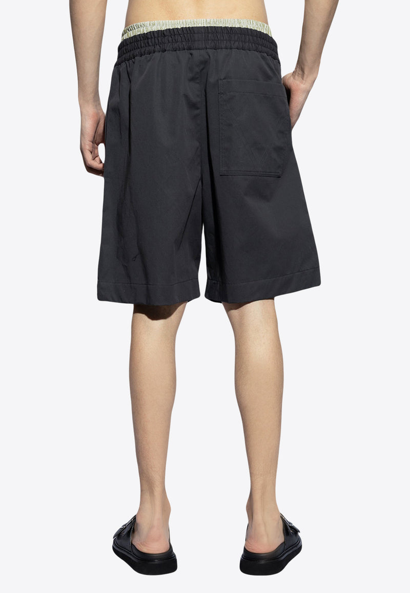 Bottega Veneta Double-Layer Twill Shorts Gray 785715 V3G20-1235