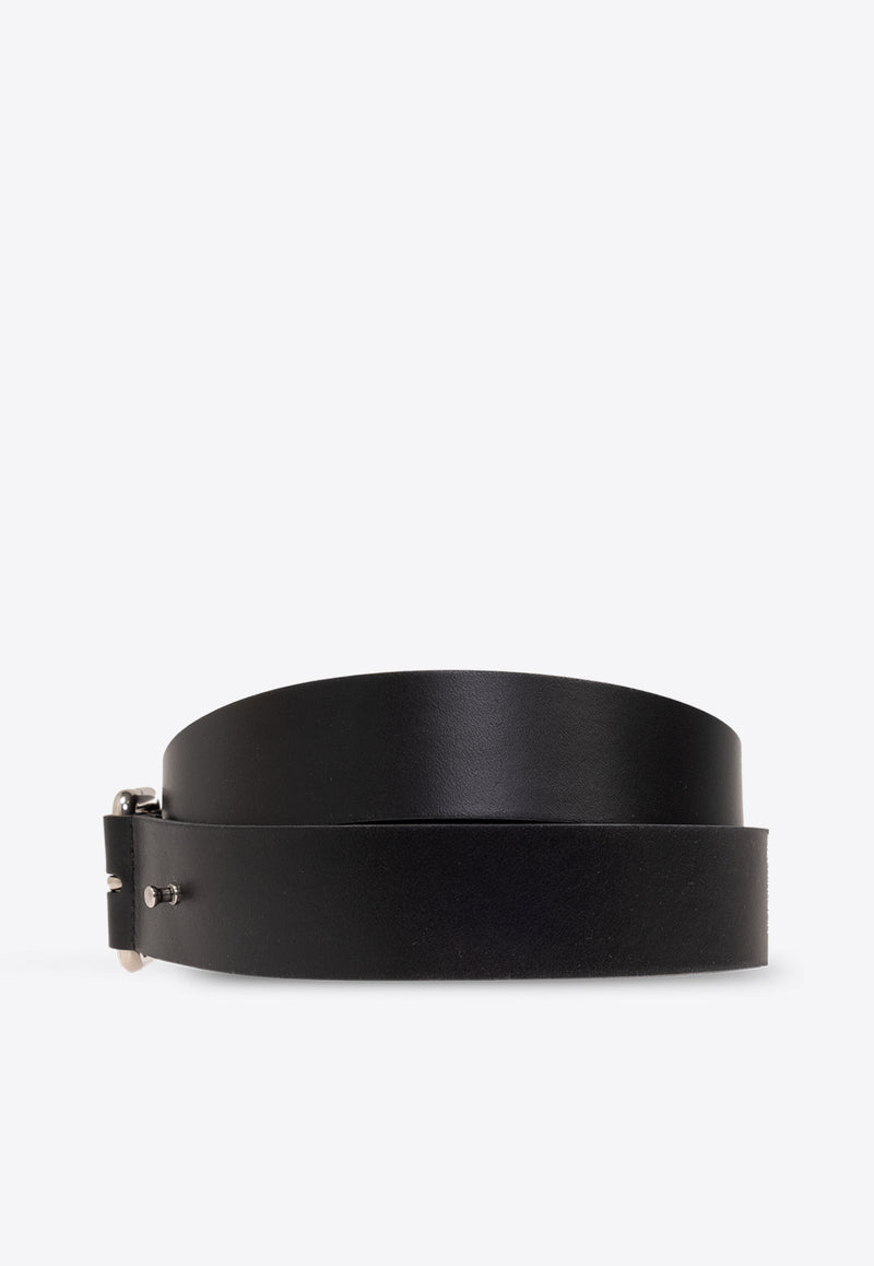 Saint Laurent Motorcycle Leather Belt Black 776154 AAC5Q-1000