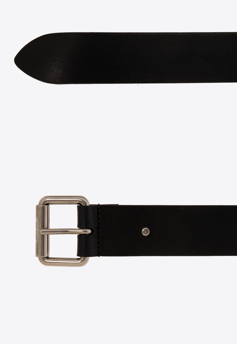 Saint Laurent Motorcycle Leather Belt Black 776154 AAC5Q-1000