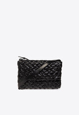 Bottega Veneta Rumple Intrecciato Leather Messenger Bag Black 776519 V40T1-8803