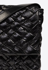 Bottega Veneta Rumple Intrecciato Leather Messenger Bag Black 776519 V40T1-8803