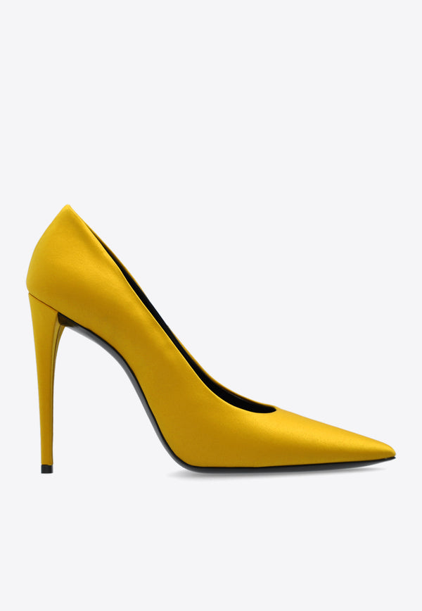 Saint Laurent Monceau 110 Stiletto Pumps Yellow 776251 AAC4I-7609