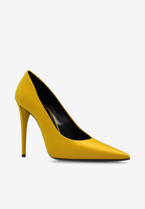 Saint Laurent Monceau 110 Stiletto Pumps Yellow 776251 AAC4I-7609