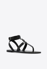 Saint Laurent Buckled Leather Sandals Black 776941 DWE00-1000