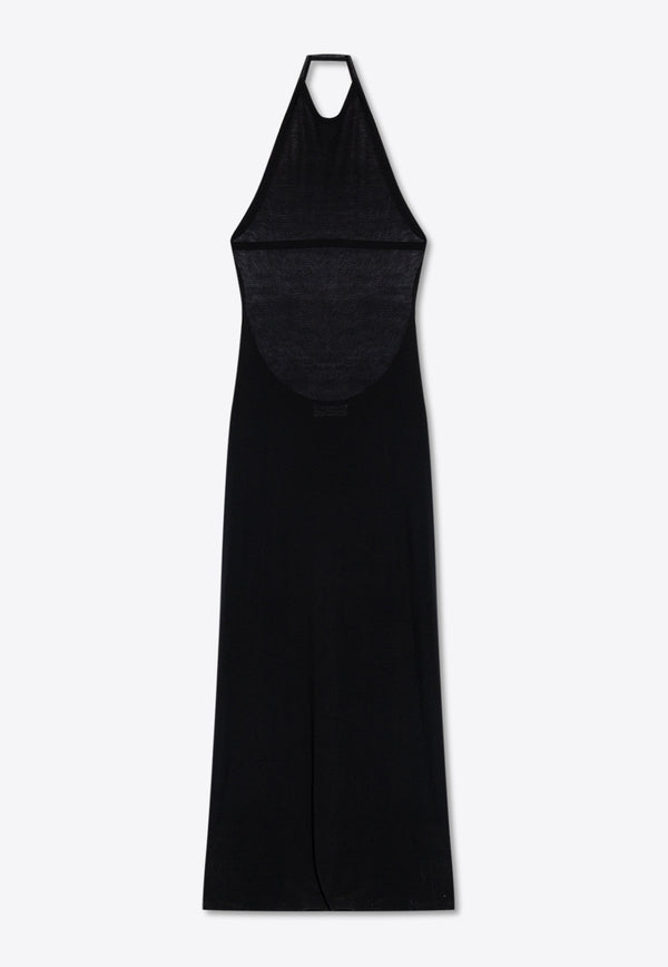Saint Laurent Halter Neck Maxi Dress Black 776601 Y37NW-1000