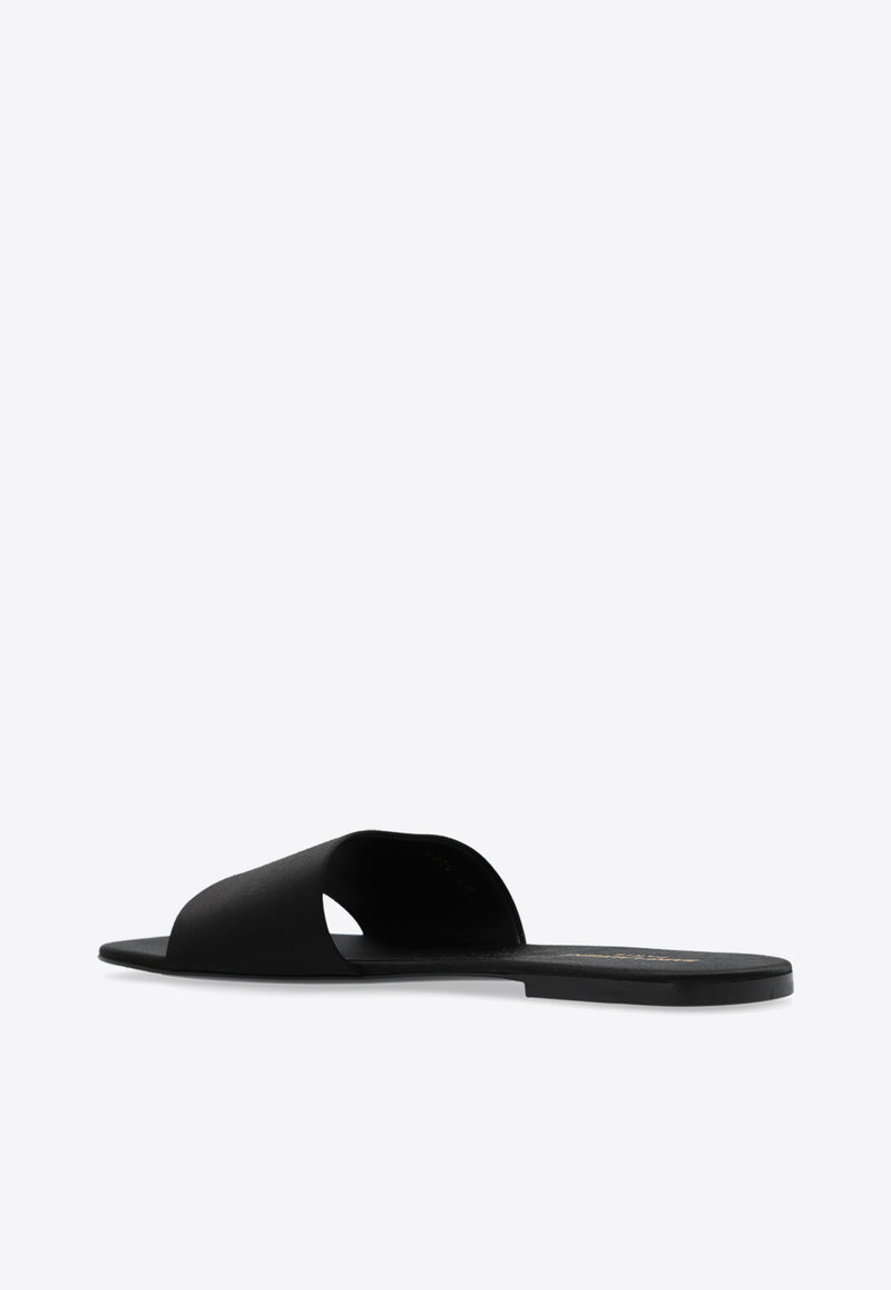 Saint Laurent Carlyle Silk Slides Black 776915 9QN00-1000