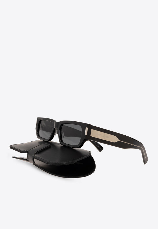 Saint Laurent SL 660 Rectangular Sunglasses Black 779820 Y9960-1033
