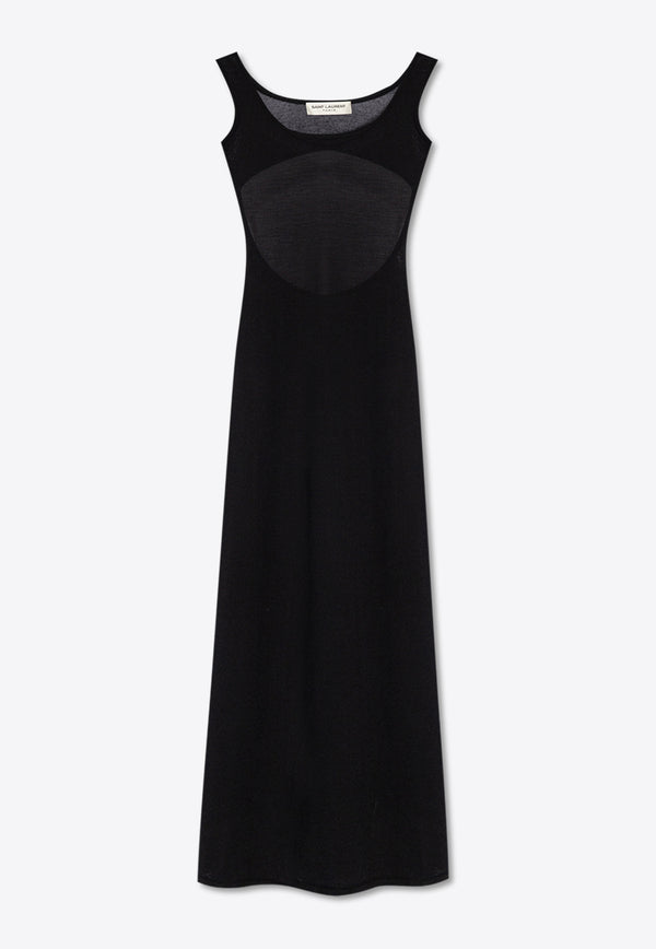 Saint Laurent Fine Knit Maxi Dress Black 779968 YAPK2-1000