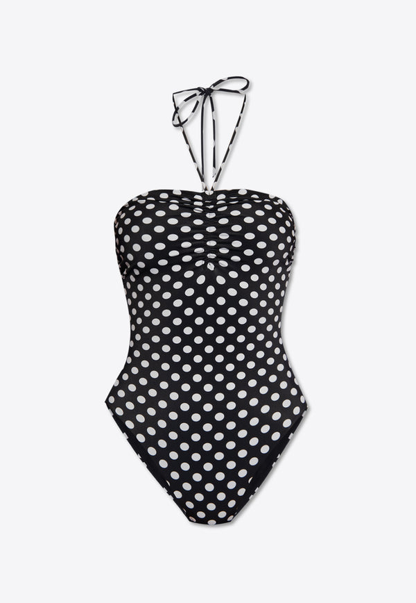 Saint Laurent Polka Dot One-Piece Swimsuit Black 779892 Y37JG-1095