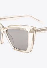 Saint Laurent Logo Cat-Eye Sunglasses Gray 779911 Y9956-9309
