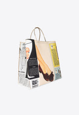 Bottega Veneta Newspaper Print Leather Top Handle Bag Multicolor 785762 V42F0-2642