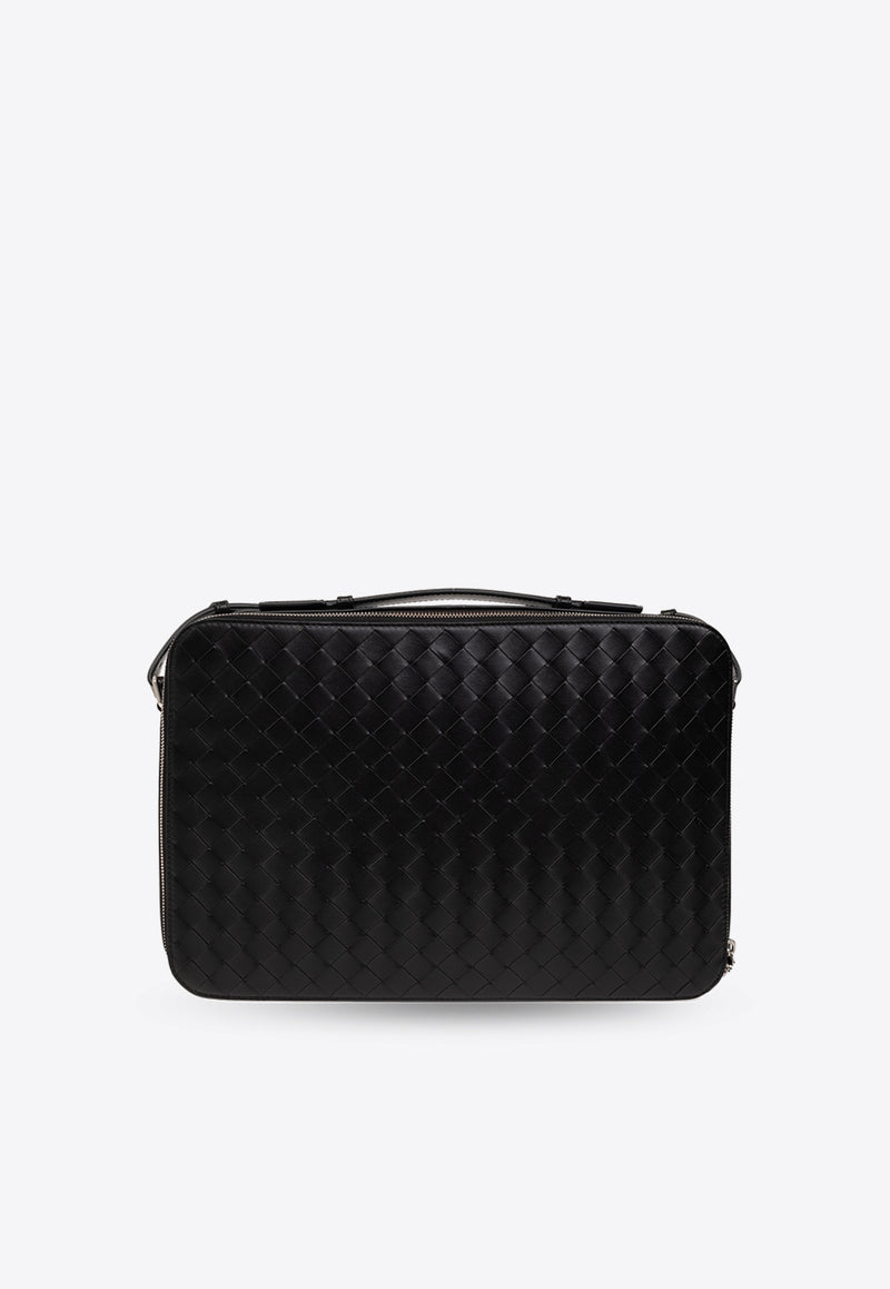 Bottega Veneta Getaway Slim Leather Briefcase Black 786662 V2HL1-8803