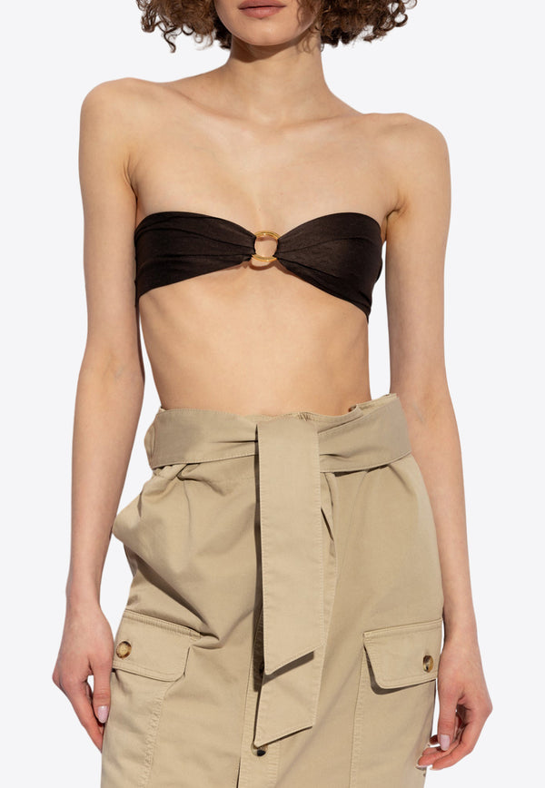 Saint Laurent Monogram Jacquard Bandeau Top Brown 792781 3YN17-2100