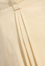 Bottega Veneta Silk Blend Pleated Pants Yellow 793118 V3YS0-7098