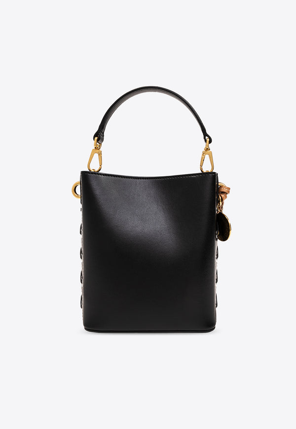 Stella McCartney Frayme Faux Leather Bucket Bag Black 7B0093 WP0380-1000