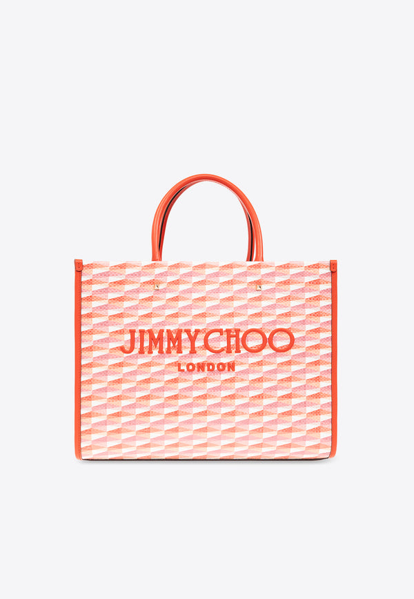 Jimmy Choo Medium Avenue Tote Bag Multicolor AVENUE M TOTE JXF-PAPRIKA CANDY PINK MIX LIGHT
