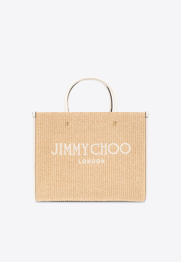 Jimmy Choo Medium Avenue Raffia Tote Bag Beige AVENUE M TOTE JYC-NATURAL LATTE LIGHT GOLD