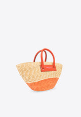 Jimmy Choo Small Beach Basket Tote Bag Red BEACH BASKET TOTE S JXH-NATURAL PAPRIKA LIGHT GOLD