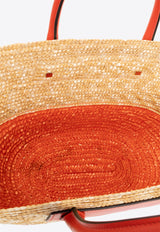 Jimmy Choo Small Beach Basket Tote Bag Red BEACH BASKET TOTE S JXH-NATURAL PAPRIKA LIGHT GOLD