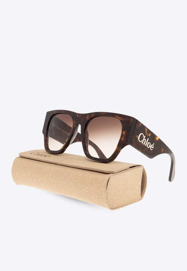 Chloé Naomy Tortoiseshell Square Sunglasses Brown CH0233S 0-002