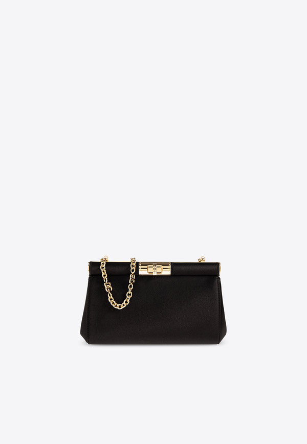 Dolce & Gabbana Small Marlene Satin Shoulder Bag Black BB7635 A7630-80999