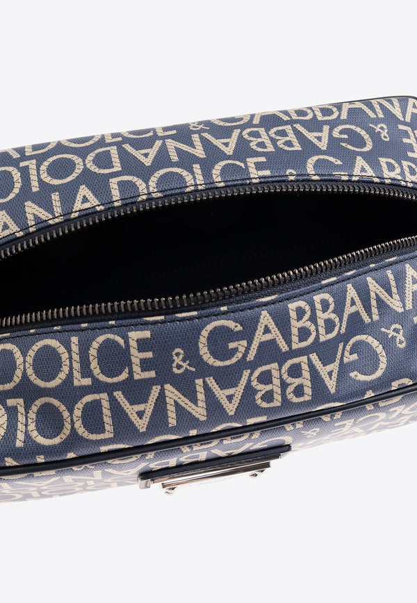 Dolce & Gabbana All-Over Logo Jacquard Toiletry Bag Blue BT0989 AJ705-8L625