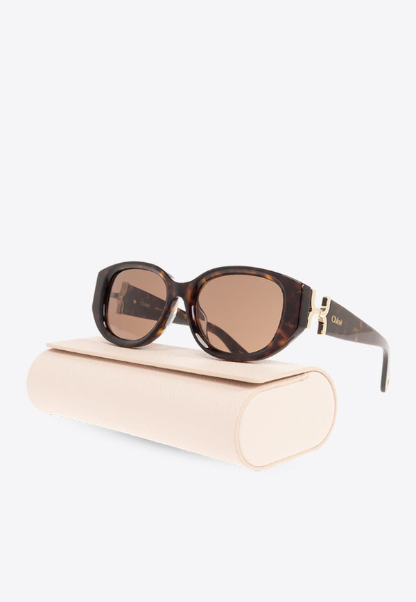 Chloé Marcie Oval-Shaped Sunglasses Brown CH0237SK 0-002