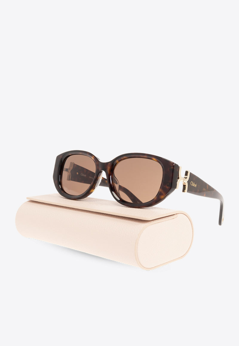 Chloé Marcie Oval-Shaped Sunglasses Brown CH0237SK 0-002