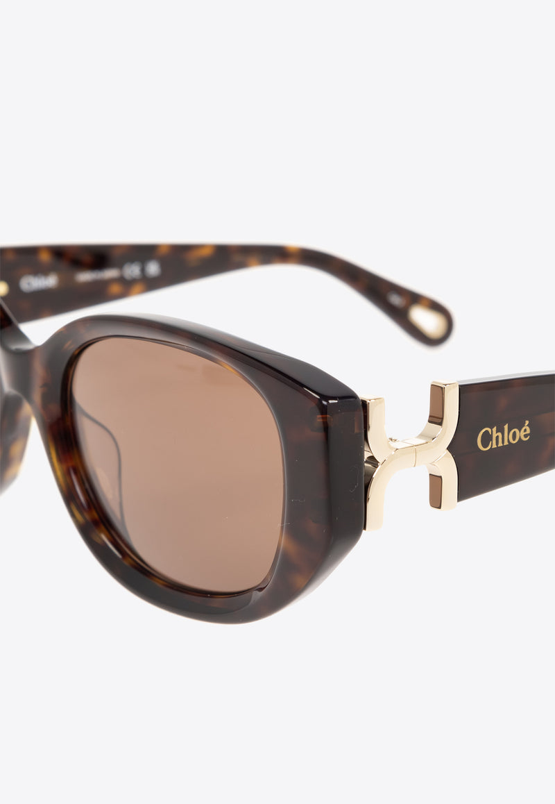 Chloé Marcie Oval-Shaped Sunglasses Brown CH0237SK 0-002