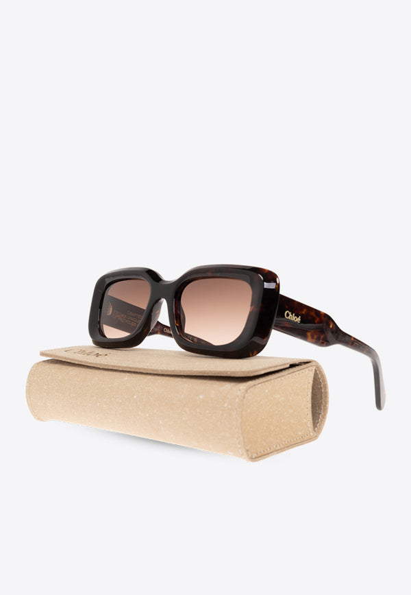 Chloé Gayia Rectangular Sunglasses Brown CH0188S 0-002