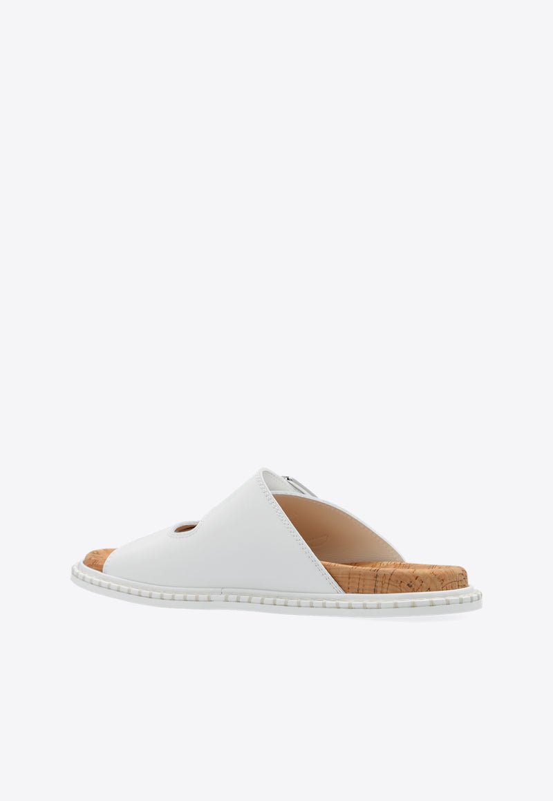 Chloé Rebecca Oversized Buckle Slides White CHC24U02E DI-100