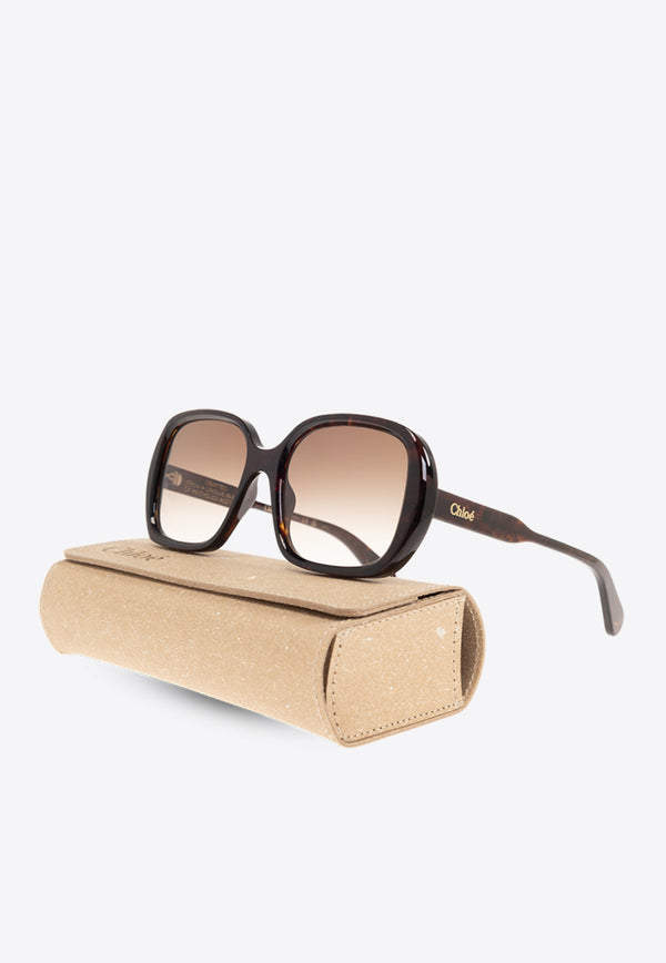 Chloé Lilli Square-Framed Sunglasses Brown CH0222S 0-002